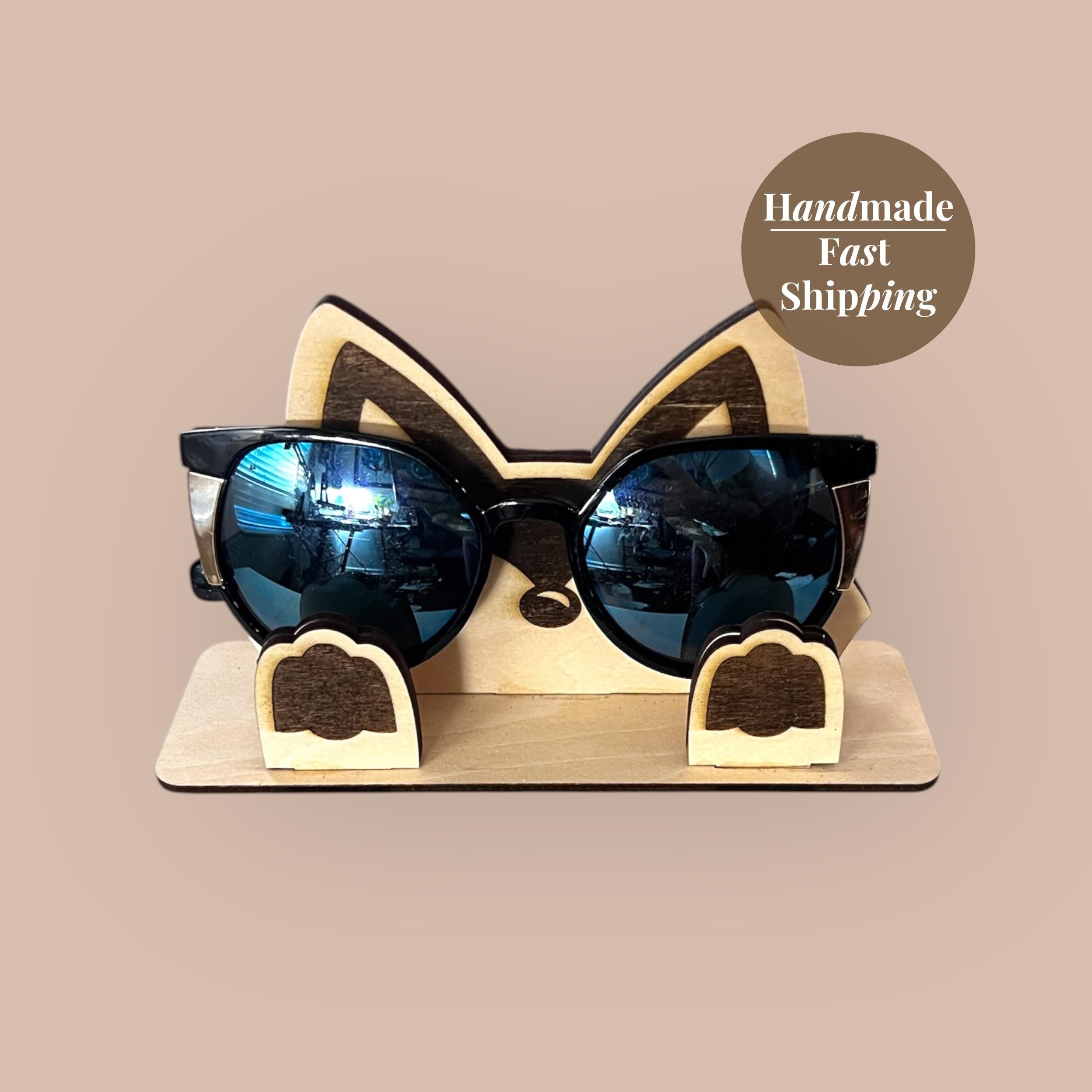 Wooden Panda Bear Glasses Stand Adorable Glasses Holder for Desk or Nightstand Reading Glass Cute Animal Bookish Accessory Gift for Readers
