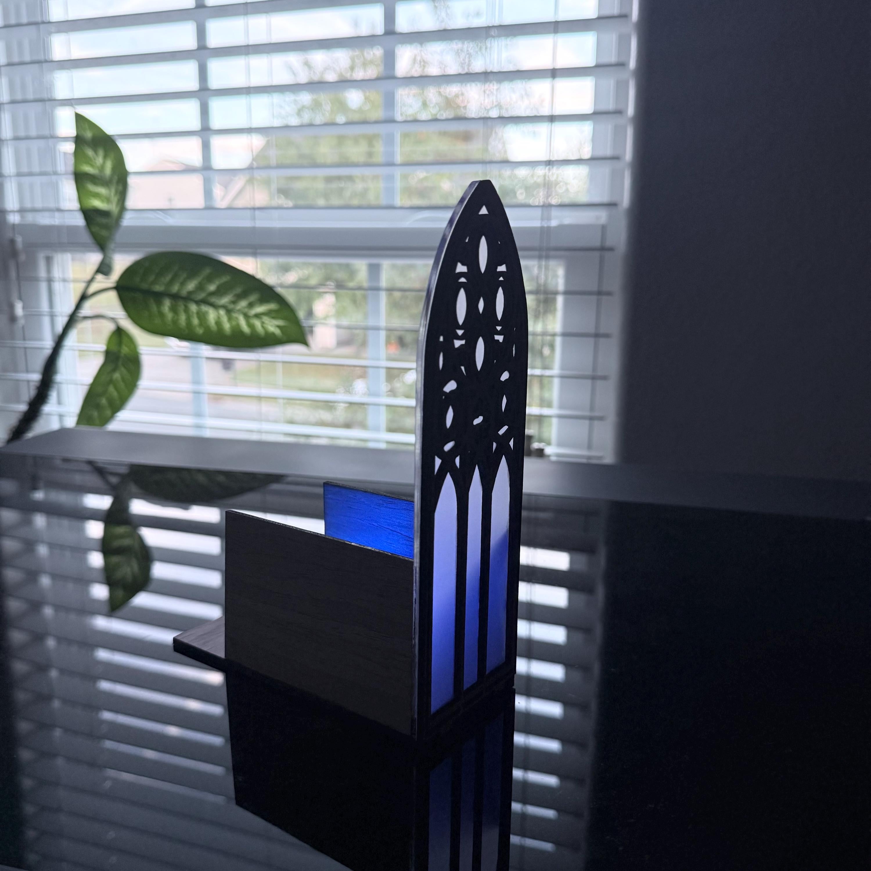 Gothic Cathedral Window Book Nook Insert with Multicolor LED Tea Light Handmade Bookshelf Decor for Reader