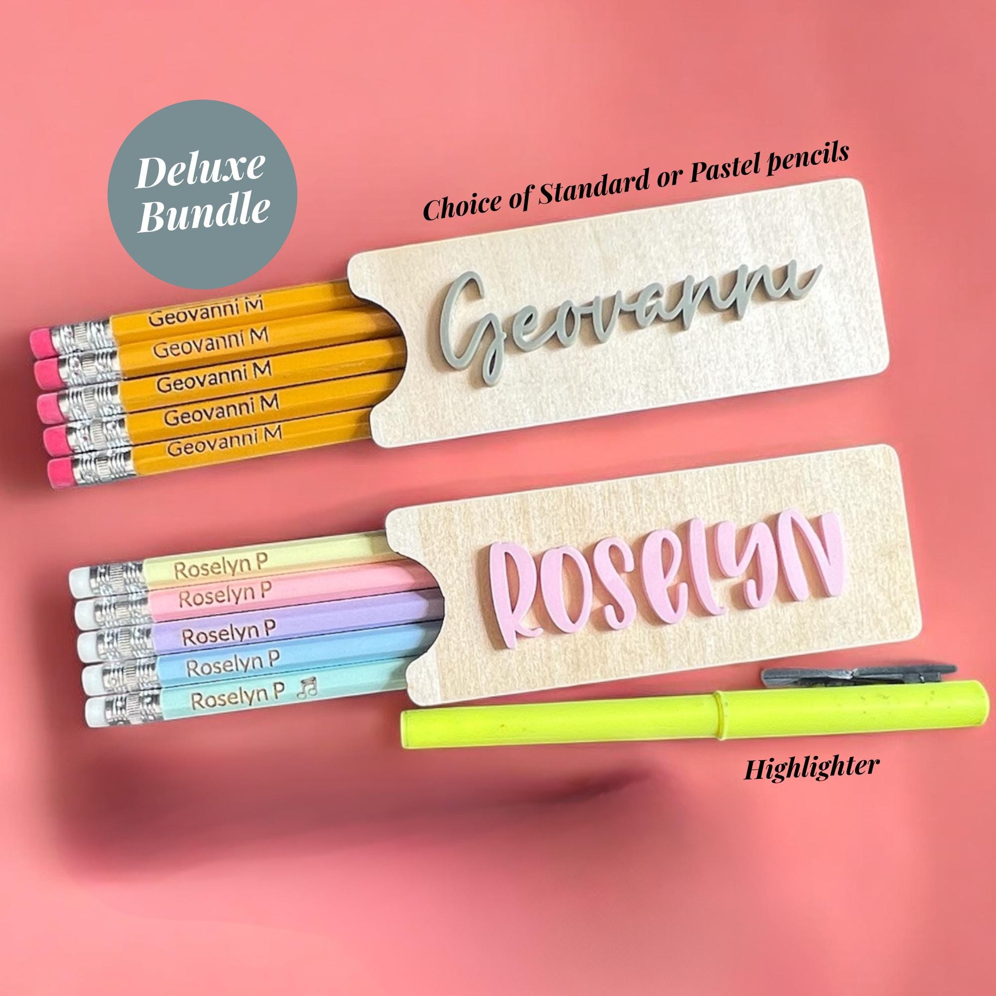 Custom Engraved Pencil Personalized Name Engraved Gift for Back to School Gift Student Desk Organization Gift for Teacher School Supply Set