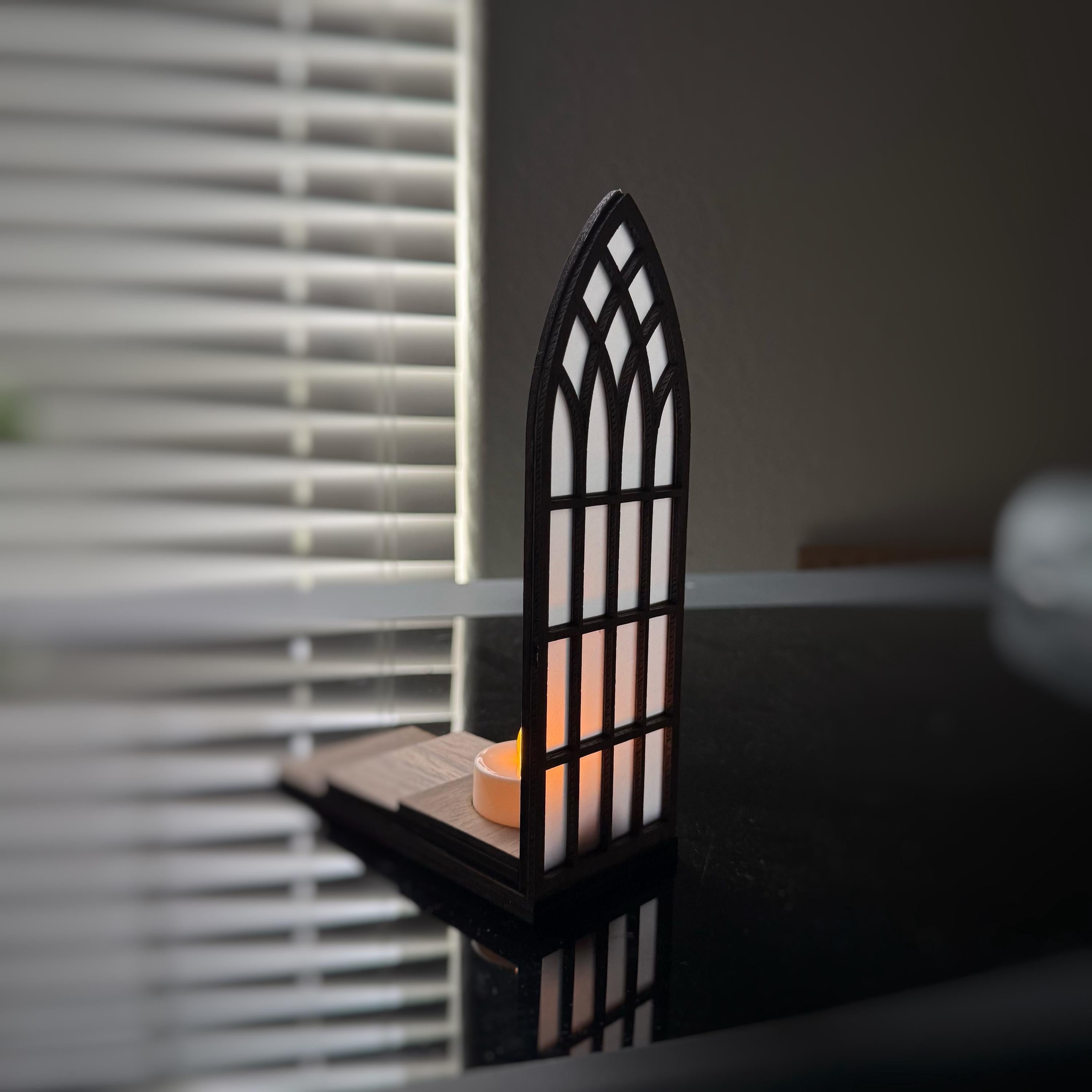 Gothic Window Book Nook with LED Light Medieval Bookshelf Decor Gothic Library Accessory  Gift for Book Lover