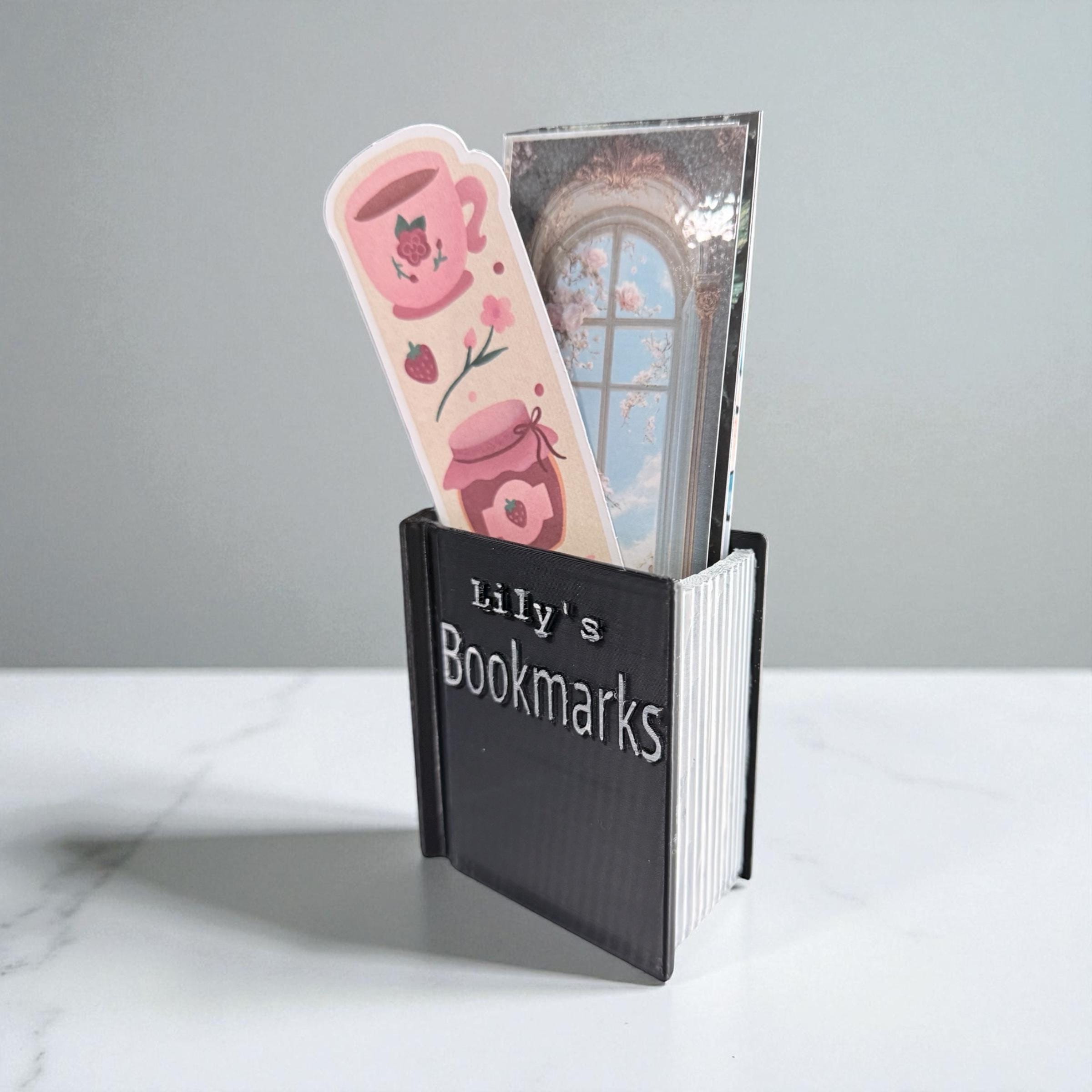 Custom Bookmark Holder Personalized Book Organizer for Desk or Nightstand Custom Teacher Gift for Reader