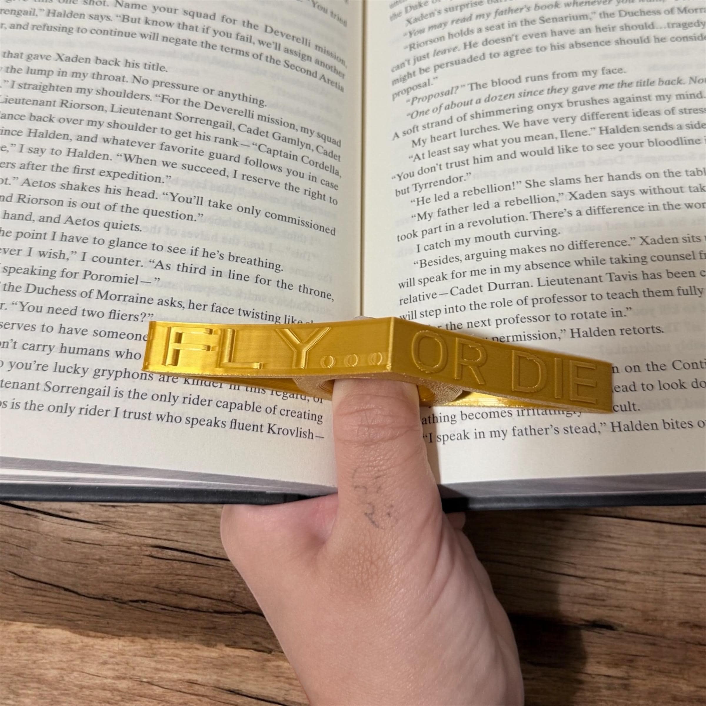 Fourth Wing Inspired Thumb Page Holder Gold Book Buddy Gift for Reader Fantasy Book Lover Accessory Basgiath Reading Aid