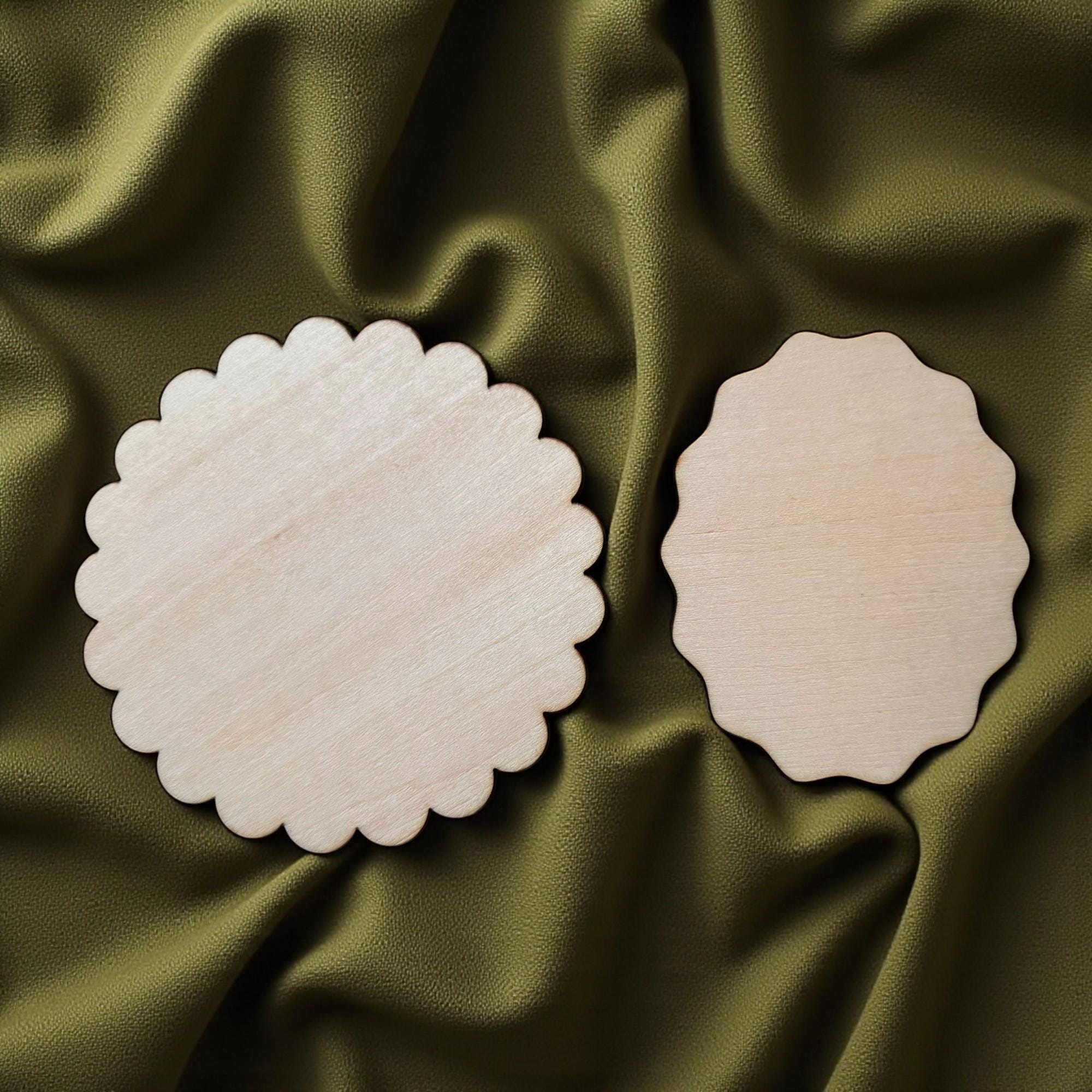 Basswood Craft Blanks: Scalloped Circle & Wavy Oval - DIY Home Decor
