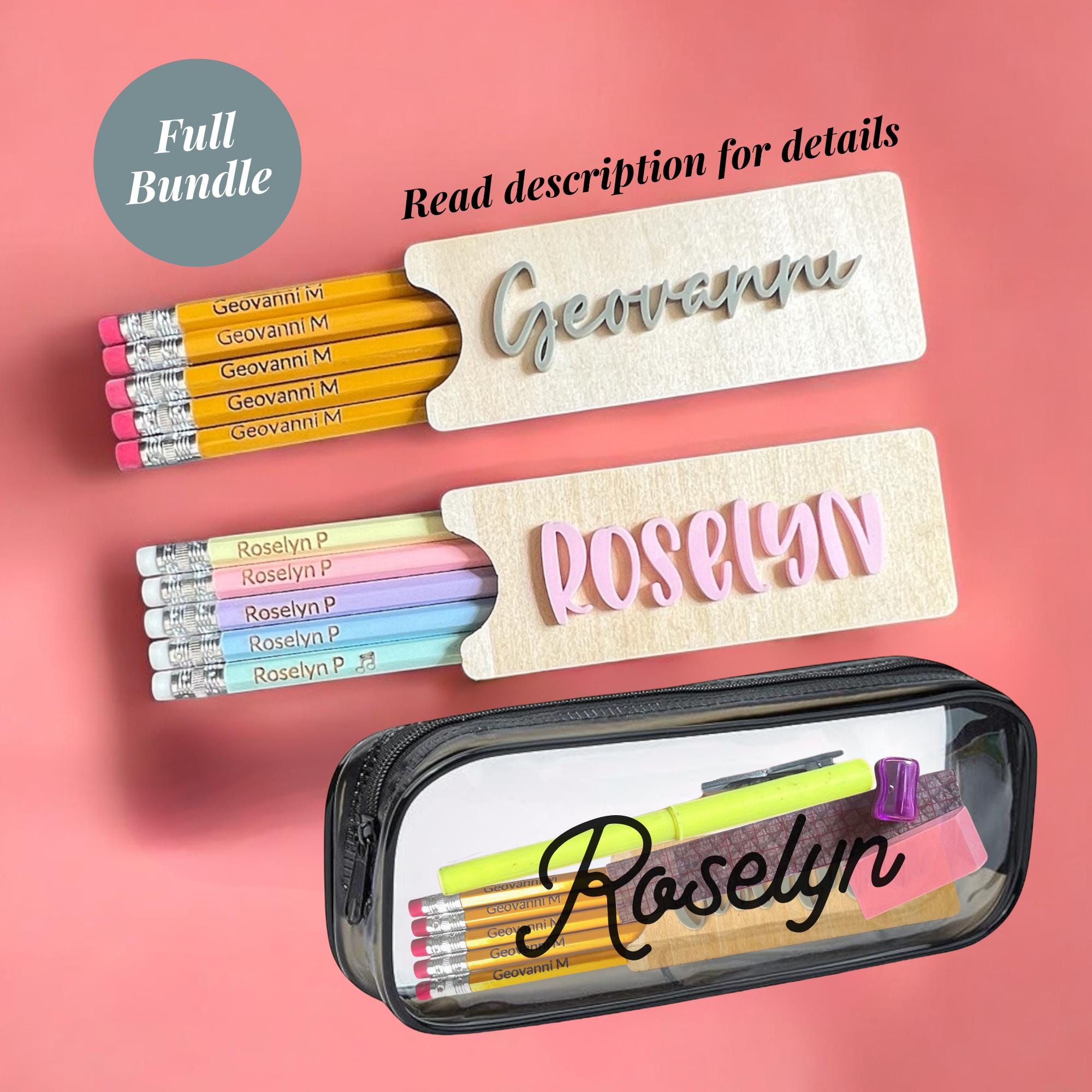 Custom Engraved Pencil Personalized Name Engraved Gift for Back to School Gift Student Desk Organization Gift for Teacher School Supply Set