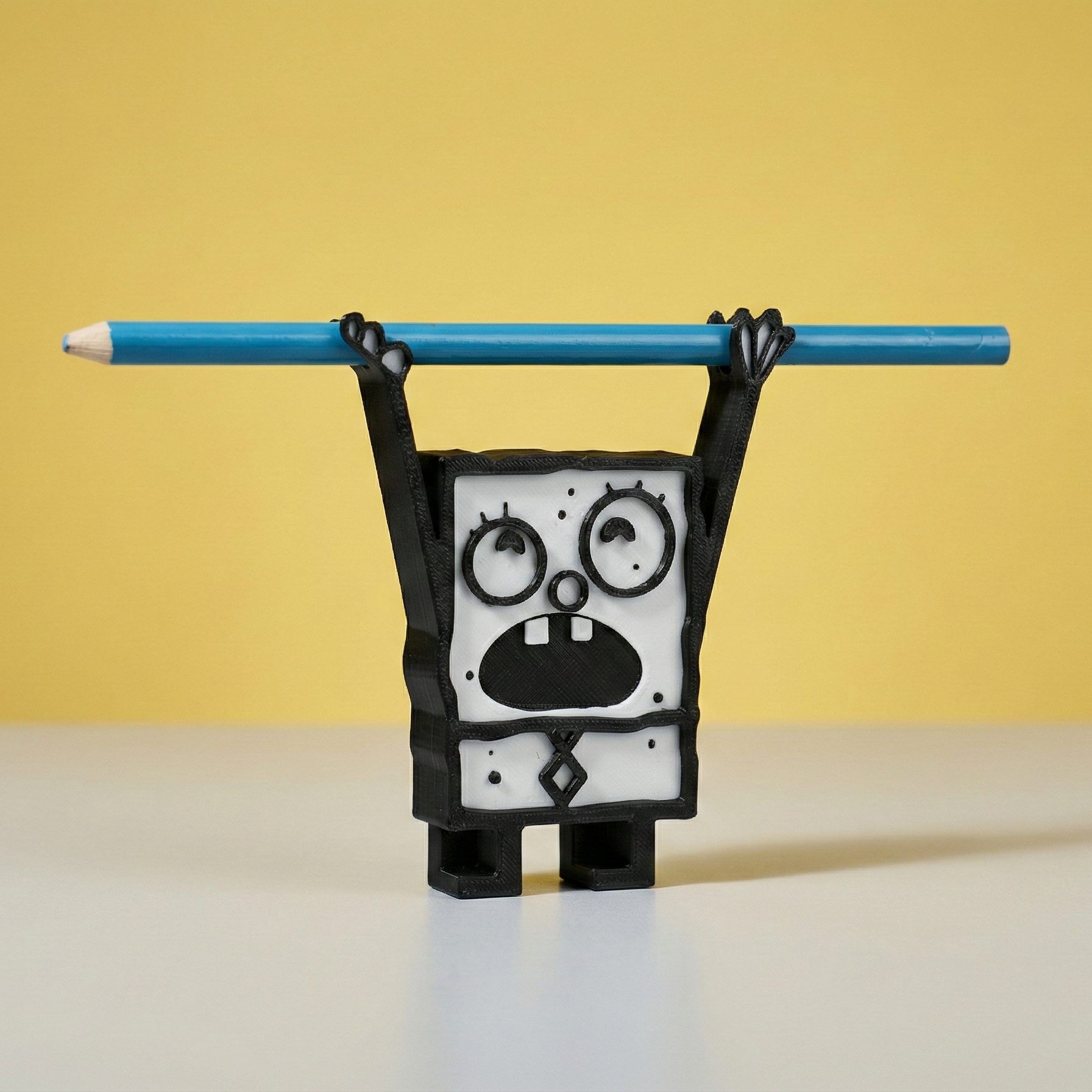 3D Printed Doodle Bob Pencil Holder Funny Desk Organizer Cartoon Pencil Stand Office Desk Decor Gift for Artist Student Teacher