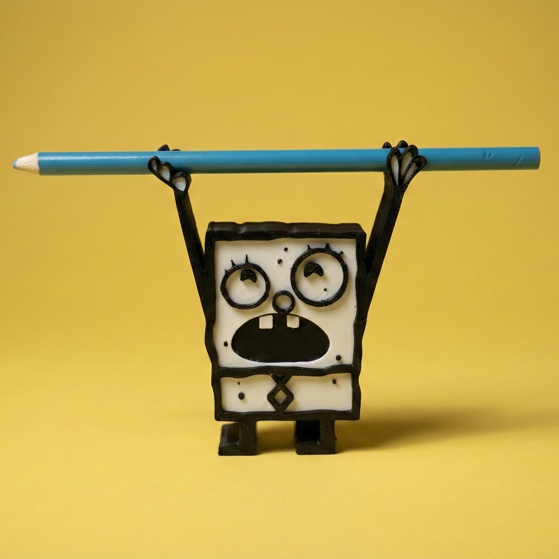 3D Printed Doodle Bob Pencil Holder Funny Desk Organizer Cartoon Pencil Stand Office Desk Decor Gift for Artist Student Teacher