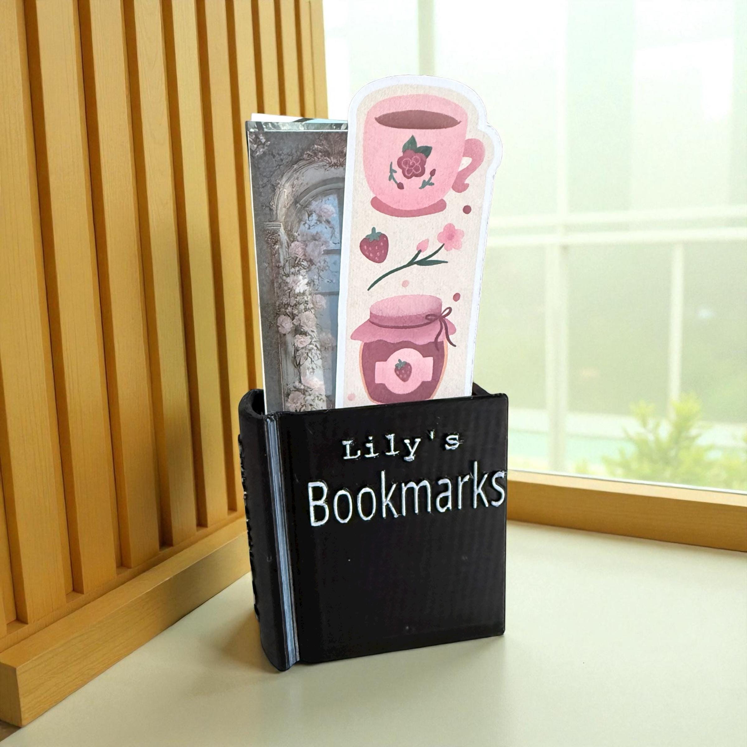 Custom Bookmark Holder Personalized Book Organizer for Desk or Nightstand Custom Teacher Gift for Reader