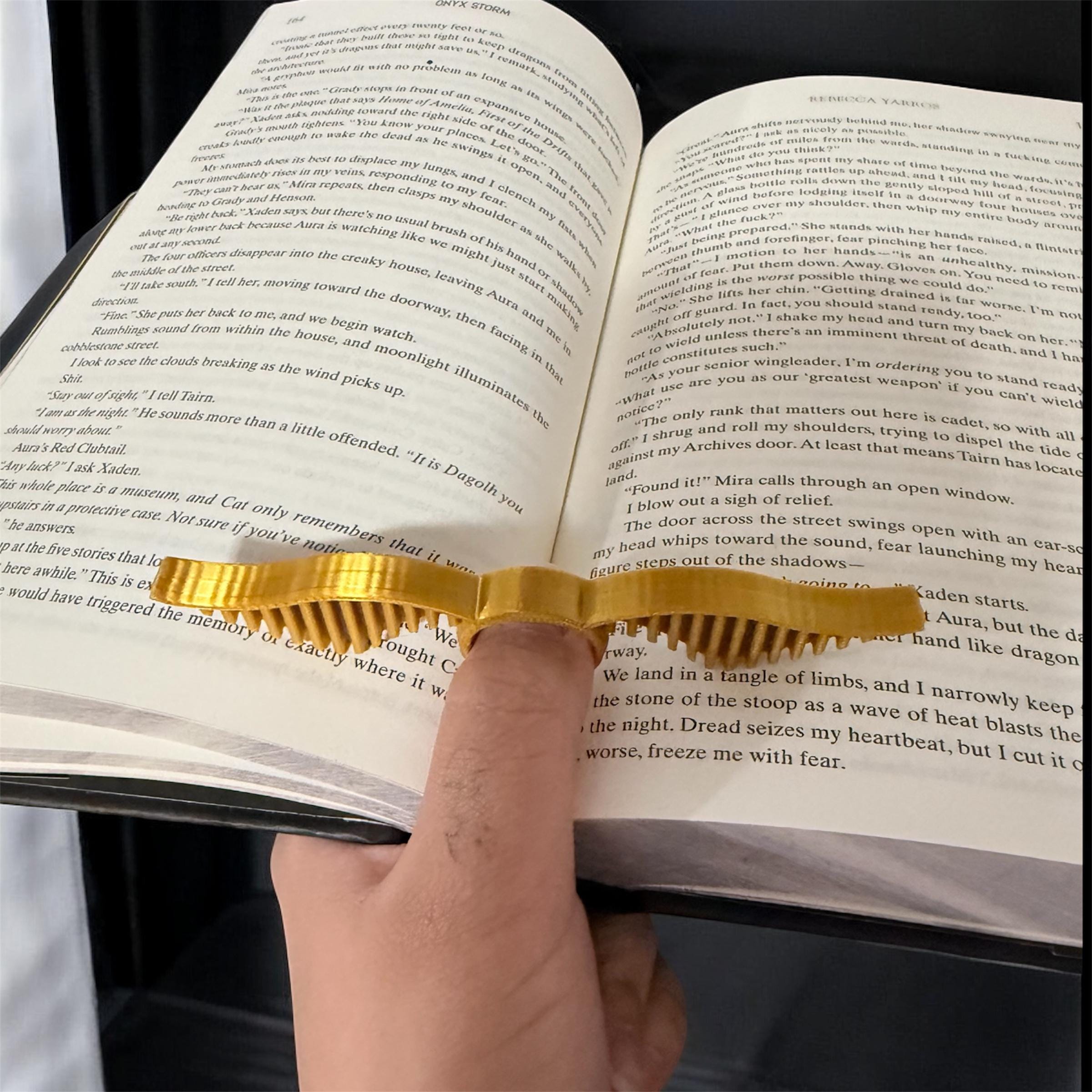 Golden Wing Book Page Holder Gold Thumb Bookmark for Reader Gift for Book Lover Reading Accessory Lightweight Gold Snitch Inspired Holder