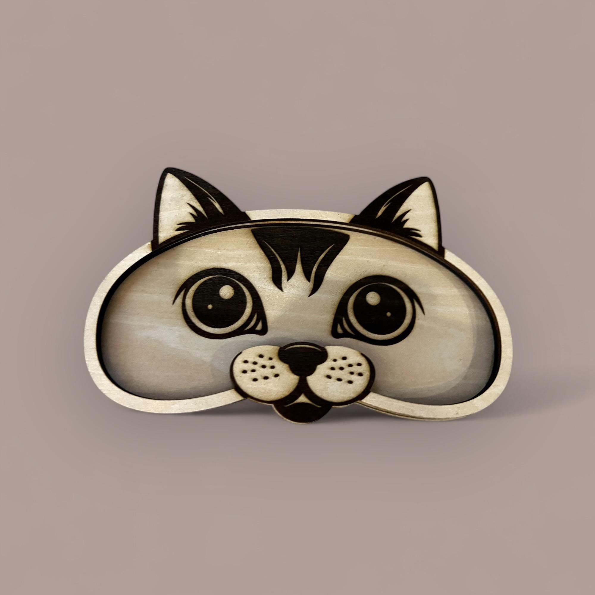 Cute Cat Shaped Wood Glasses Tray Handmade Eyewear Holder for Home & Desktop Glasses Tray Gift for Reader Jewelry catchall Trinket Dish