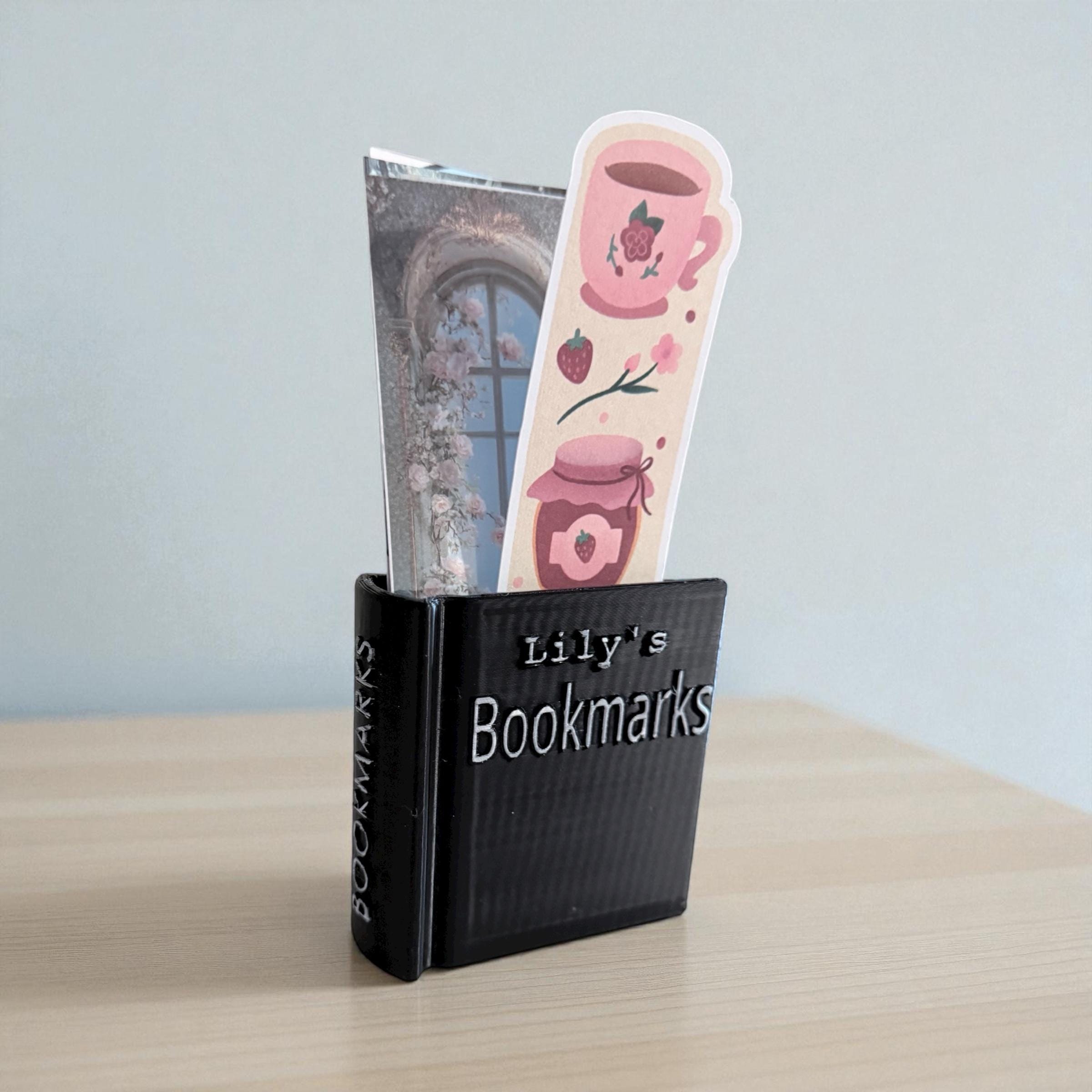 Custom Bookmark Holder Personalized Book Organizer for Desk or Nightstand Custom Teacher Gift for Reader