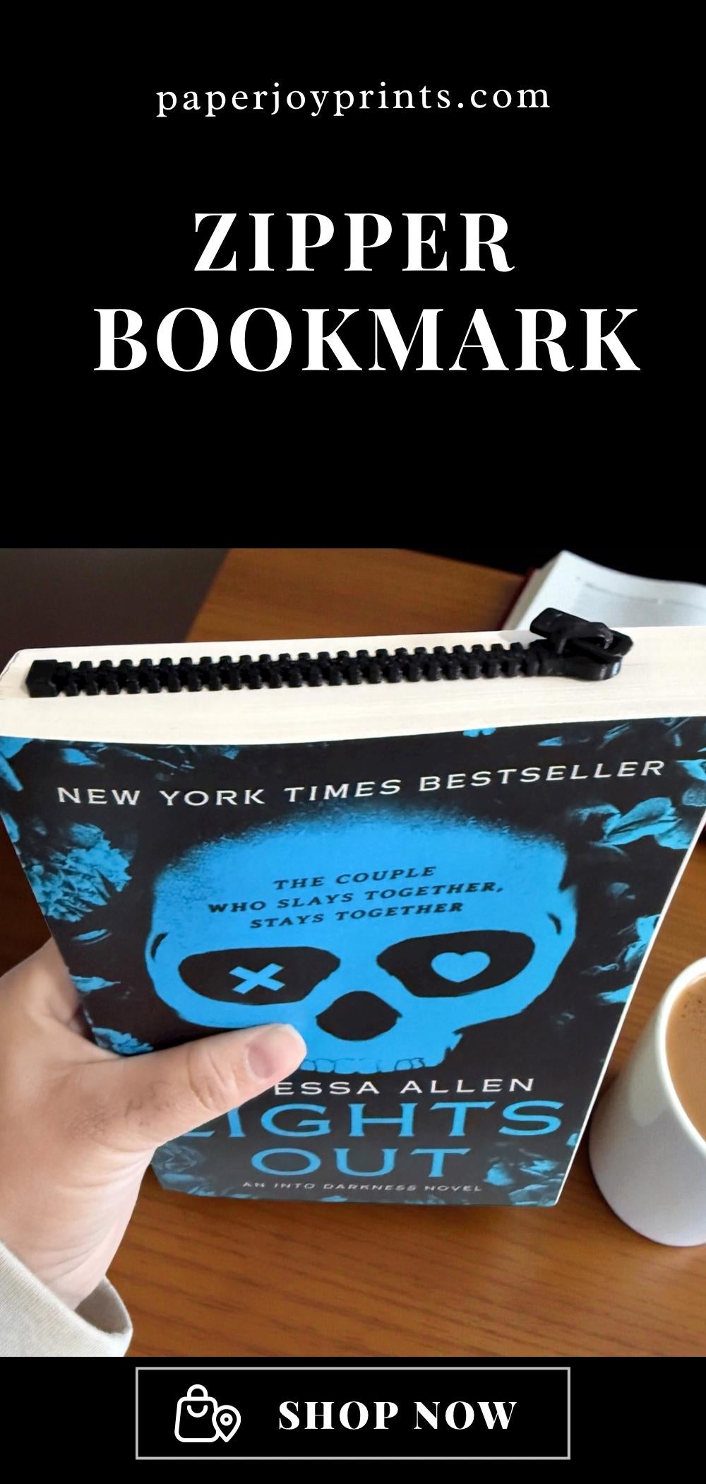 3D Printed Zipper Bookmark Unique Book Lover Gift Fun Reader Accessory Bookish Gift Whimsical Book Page Holder