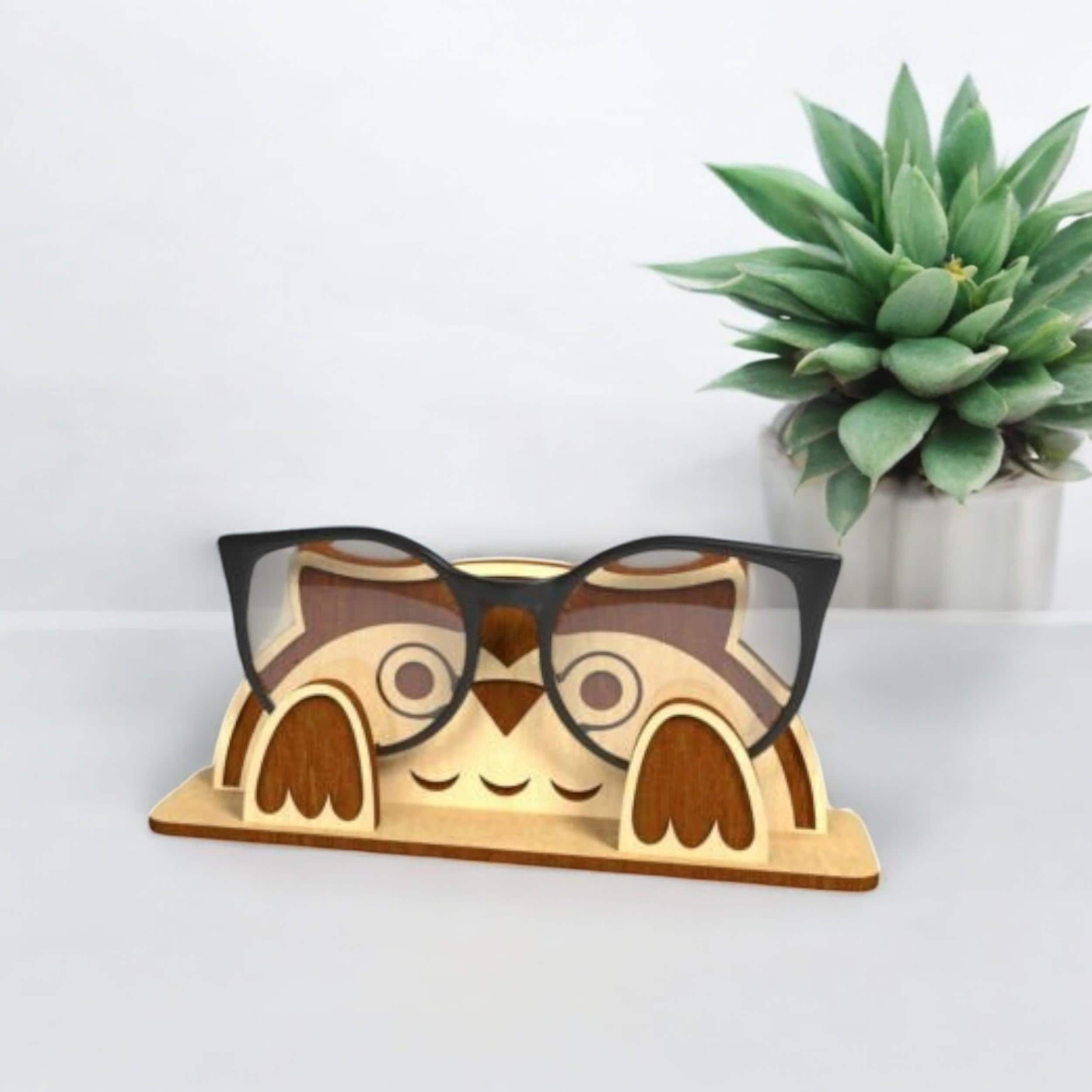 Wooden Panda Bear Glasses Stand Adorable Glasses Holder for Desk or Nightstand Reading Glass Cute Animal Bookish Accessory Gift for Readers